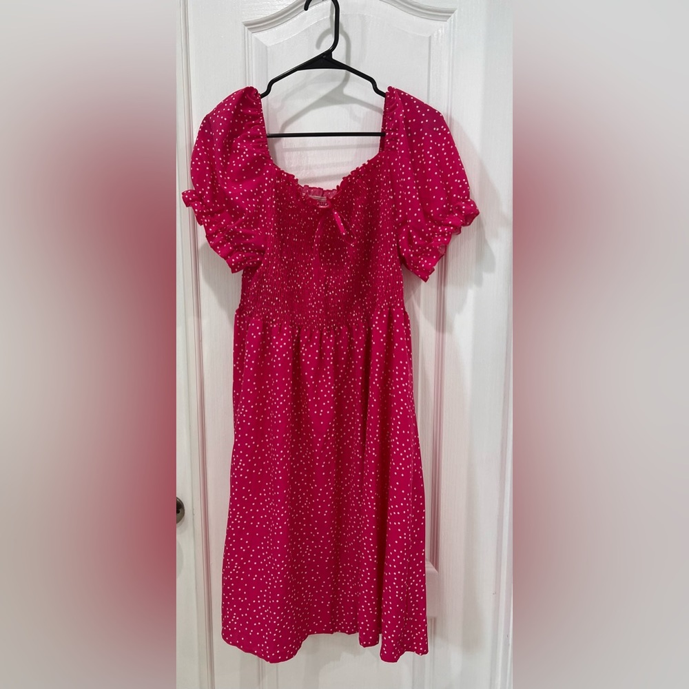 🌿 SHEIN Pink Polka Dot Midi Dress XXL